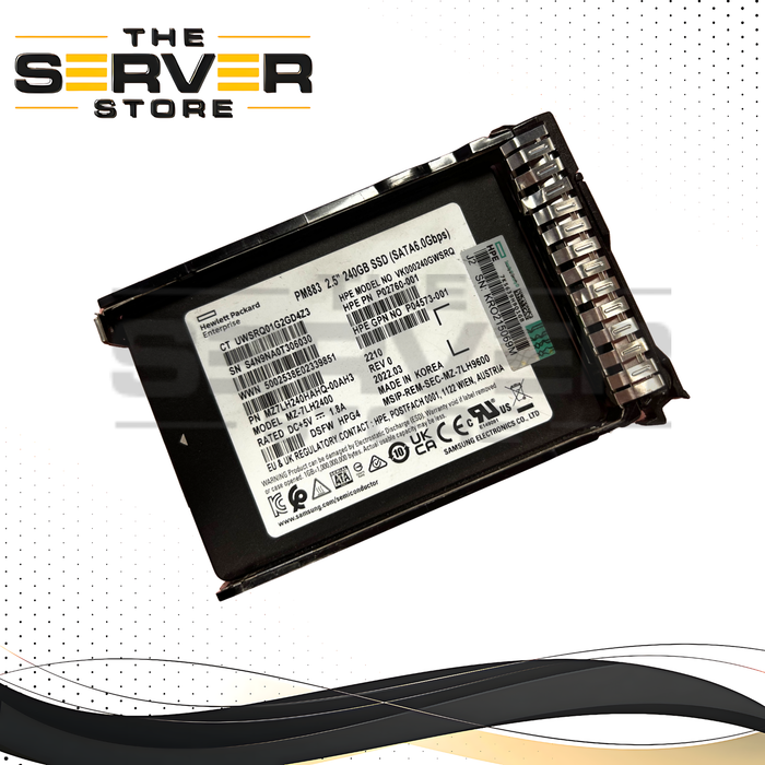 HPE 240GB SATA 6G RI SC SFF 2.5" SSD Samsung PM883 Series MZ-7LH2400 P02760-001 VK000240GWSRQ P04556-B21 P05319-001