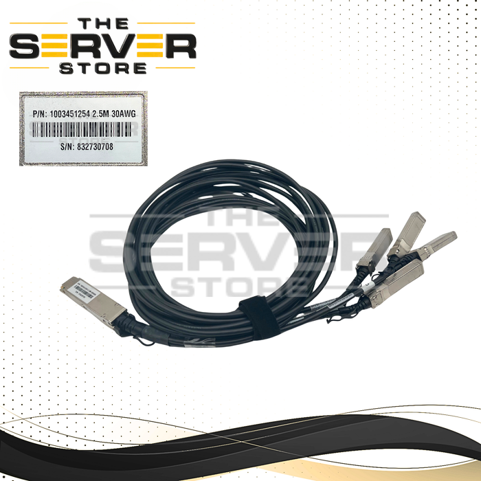 Molex 100GbE QSFP28 (zQSFP+) to 4x 25GbE SFP28 (zSFP+) Passive Direct Attach Copper (DAC) Twinax Breakout Cable 30AWG 2.5 Meter 1003451254