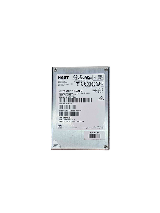 HGST Ultrastar SS200 3.2TB SAS 12Gbps 2.5" SSD Solid State Drive SXHLLL (0TS1387)