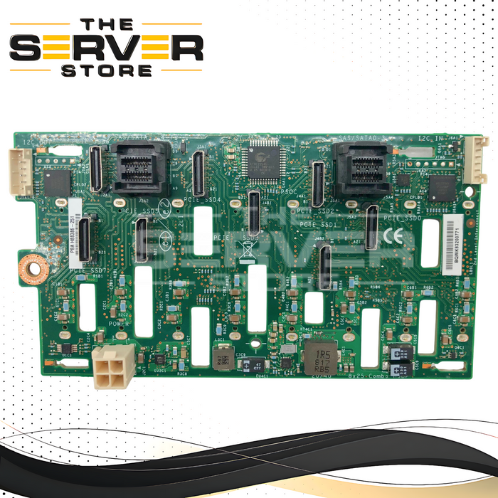 Intel 8-Bay PCIe SAS/SATA Backplane Board with 2x SFF-8643 (Mini-SAS HD) Connectors. P/N: H88386-251.