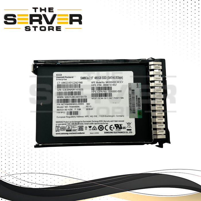 HPE 480GB SATA 6G MU SFF SC 2.5" SSD Samsung SM863a 872345-B21 872518-001