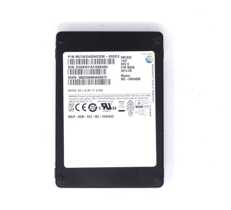 Samsung SM1633 Series 400GB SAS 2.5" Solid State Drive (MSIP-REM-SEC-MZ-IWS9600)
