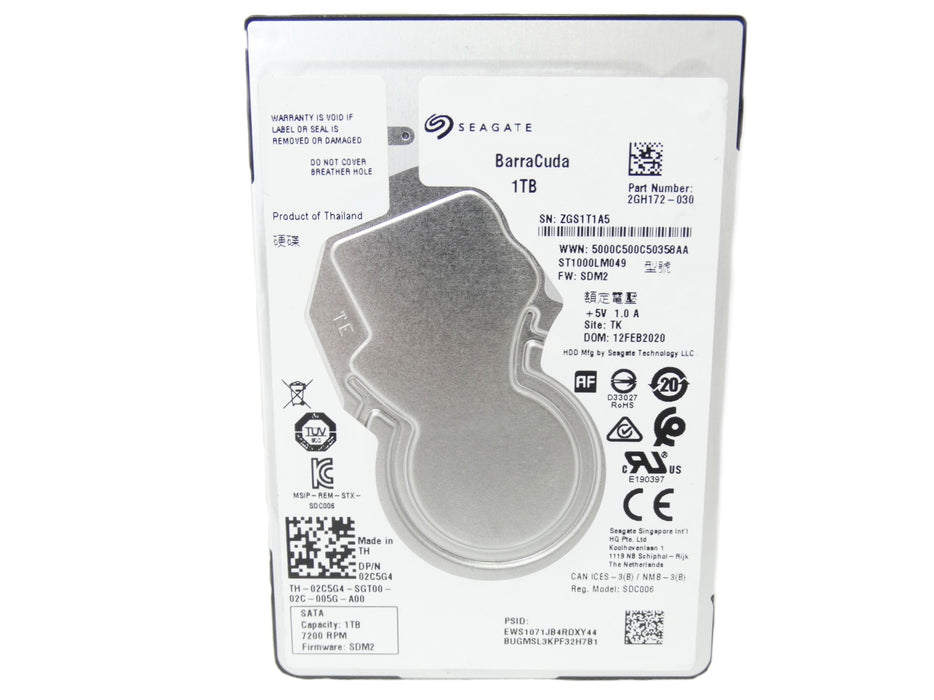 Dell 1TB 7.2K 6GB/s SATA 2.5'' HDD Hard Drive LAPTOP (2C5G4)