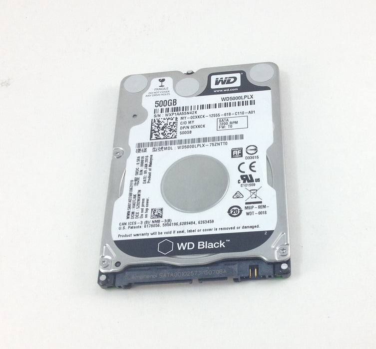 DELL WESTERN DIGITAL BLACK 500GB 7.2K SATA THIN 2.5'' HARD DRIVE LAPTOP (0CXKCK)
