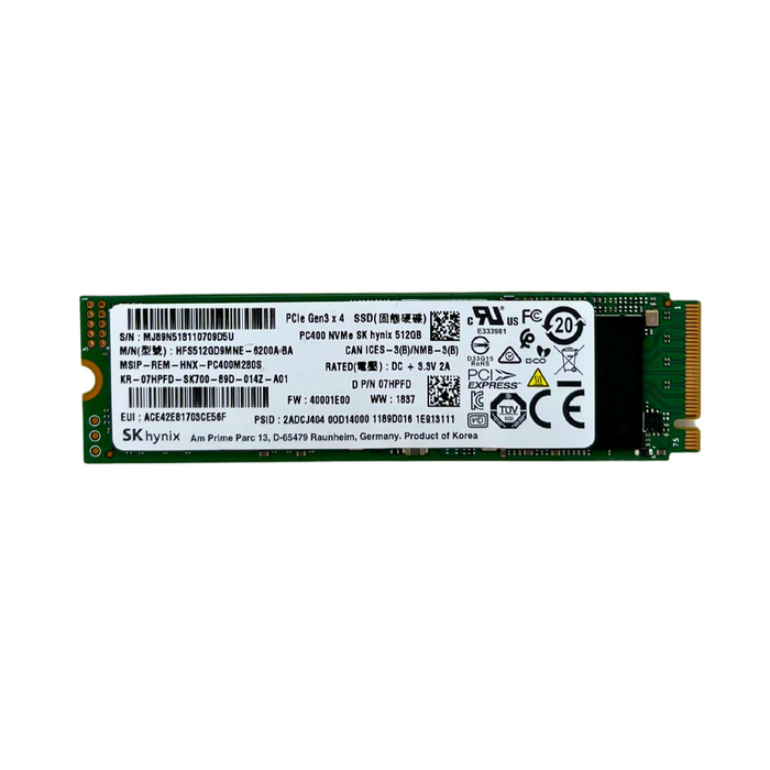 Dell SK Hynix PC400 512GB M.2 2280 PCIe NVMe SSD Solid State Drive (7HPFD)