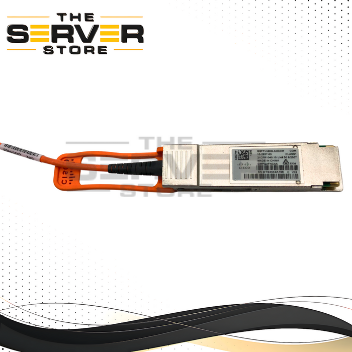 Cisco 3 Meter (9.8ft) 40GbE QSFP+ to QSFP+ Active Optical Cable (AOC). P/N: 10-2927-03, QSFP-H40G-AOC3M.