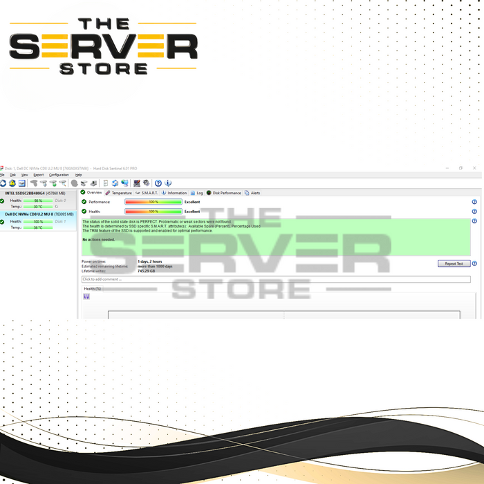 Dell 800GB NVMe x4 MU U.2 SFF 2.5" SSD Kioxia CD8-V KCD8XVUG800G 030HYT 30HYT