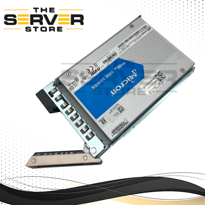 Dell Micron 9200 PRO 3.84TB NVMe U.2 2.5-inch SFF Mixed Use Enterprise Solid State Drive (SSD) in 14th Gen Caddy. Dell P/N: JFVGW, 0JFVGW.