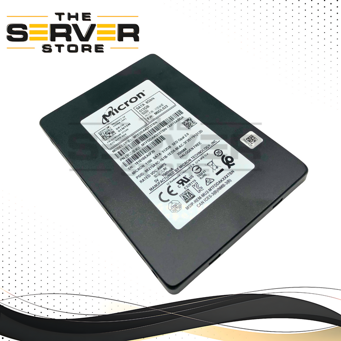 Dell Micron 1100 512GB SATA 6Gb/s 2.5-inch SFF Solid State Drive (SSD). OEM by Micron. P/N: 1WT6M, 01WT6M.