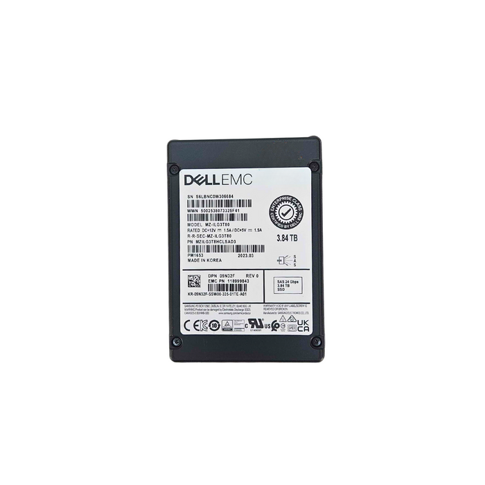 3.84TB SAS-24Gbps ISE Read Intensive 512e 2.5 Inch 1 DWPD SSD (9N32F)