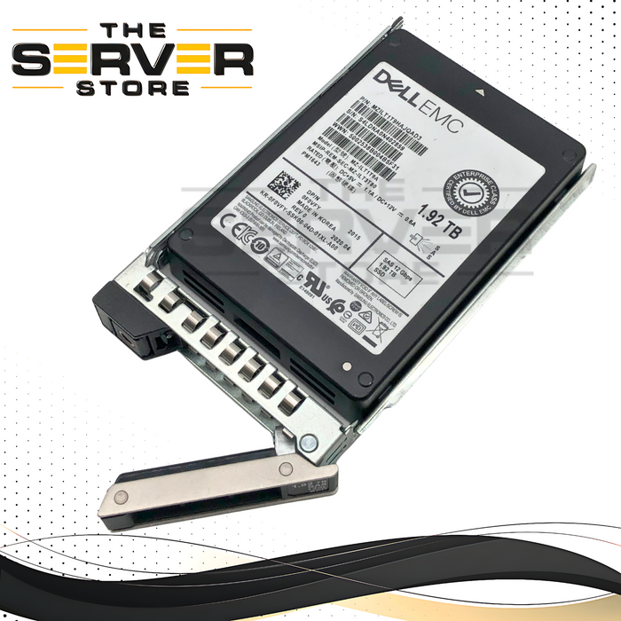 Dell Enterprise Samsung PM1643 1.92TB SAS 12Gb/s 2.5-inch SFF Solid State Drive (SSD) with Dell Hot-Swap Tray. P/N: F0VFY, 0F0VFY.