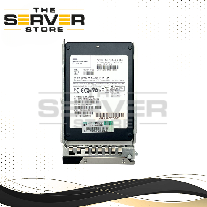 Samsung 15.36TB SAS 12G RI SFF 2.5" SED (512e) SSD PM1643 Series MZILT15THMLA MZ-ILT15T0 for Dell Power Edge Gen15th Server (Dell PowerEdge G15 Tray Included)