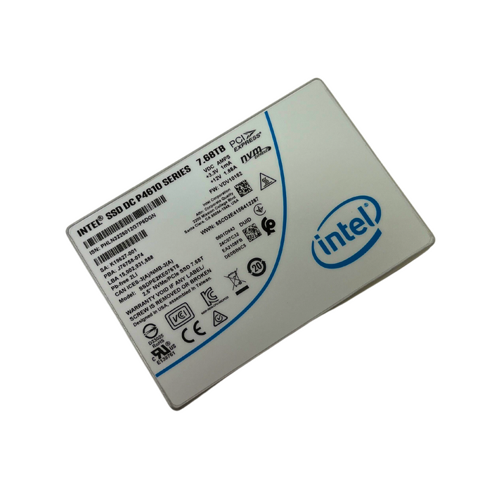 Intel 7.68TB U.2 NVMe PCIe SSD DC P4610 SSDPE2KE076T8