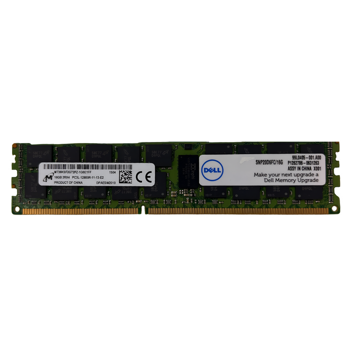 Dell 16GB 2Rx4 PC3L 12800R DDR3 ECC Registered Memory (SNP20D6FC/16G)