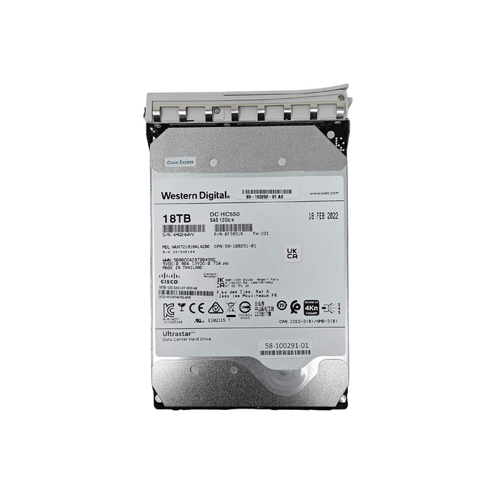 CISCO/WD Ultrastar DC HC550 18TB SAS 7.2K 12Gb/s 3.5" 4Kn HDD Hard Drive (UCS-HD18TW7KL4KN)