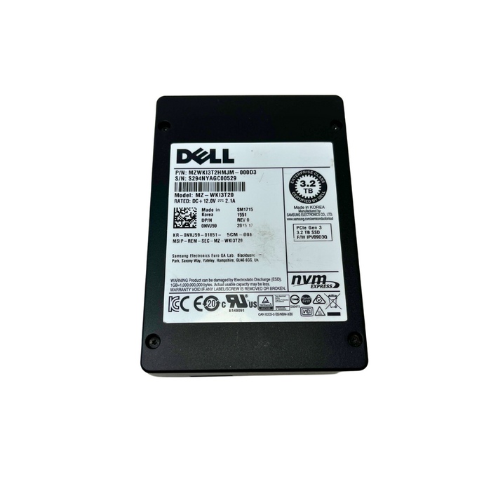 Dell 3.2TB Write Intensive PCIe Gen3 NVMe U.2 2.5'' SSD Solid State Drive (MZ-WKI3T20)