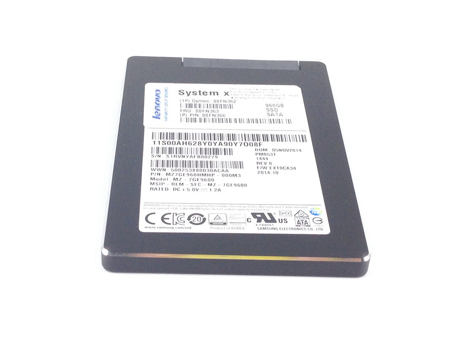 IBM Samsung Pm853T 960Gb 6Gbps SATA 2.5'' Solid State Drive SSD (00FN362)