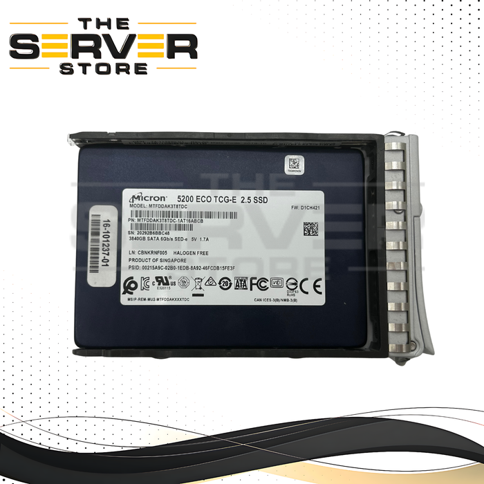 Cisco 3.84TB SATA 2.5" 6Gbs SSD Micron 5200 ECO 16-101237-01 UCS-SD38TBE1NK9