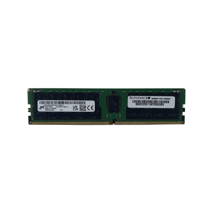 Micron 64GB 2RX4 PC4-2933Y DDR4 23400 ECC REG RDIMM Memory (MTA36ASF8G72PZ-2G9B1)