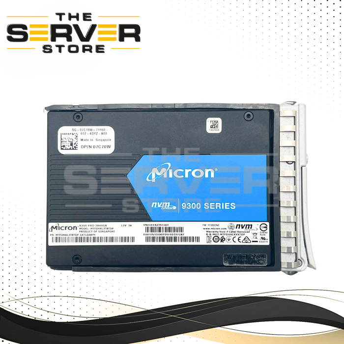 Micron 3.84TB NVMe U.2 PCIe Gen 3.0 x4 SFF 2.5" 15mm SSD 9300 Series MTFDHAL3T8TDP for Cisco UCS Server (Cisco UCS Tray Included)