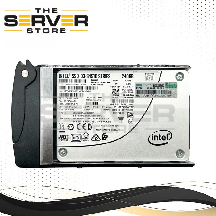 Intel 240GB SATA 6G RI 2.5" SSD D3-S4510 Series SSDSC2KB240G8P For Supermicro Server (Supermicro Tray Included)
