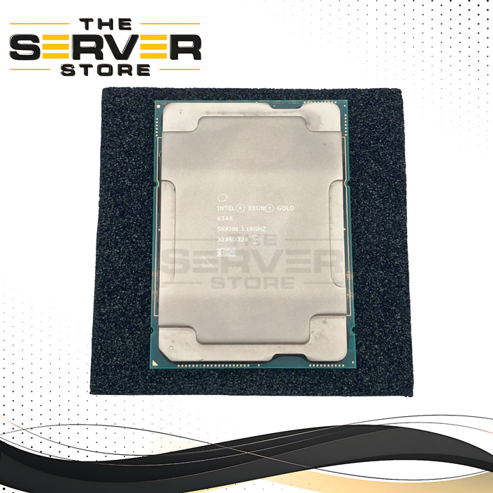 Intel Xeon Gold 6346 Processor. 16 Cores / 32 Threads. 3.10GHz Base Clock. 36MB Cache. 205W TDP. FCLGA4189 Socket. P/N: SRKHN.