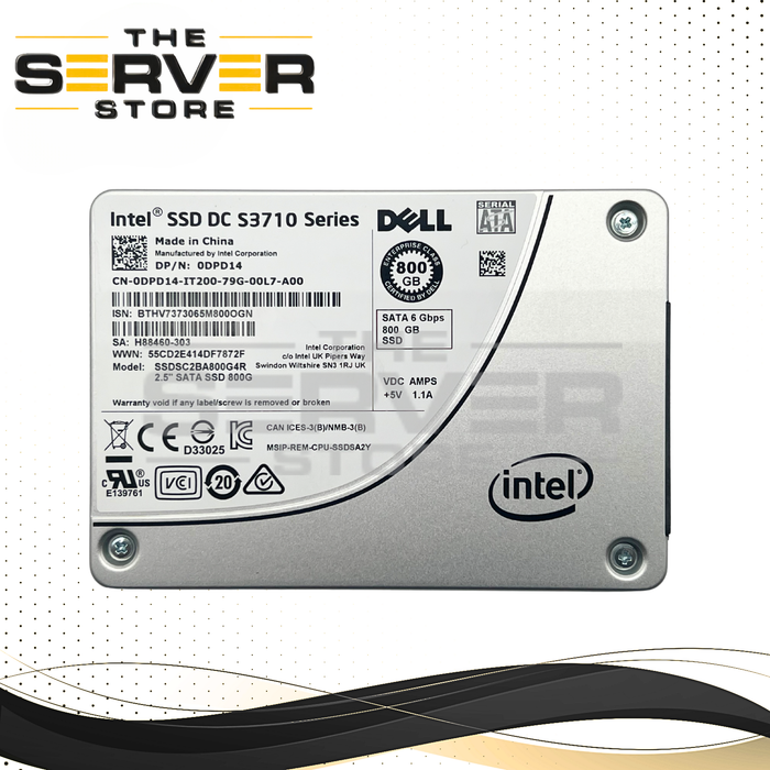 Dell 800GB SATA 6G WI SFF 2.5" 7mm SSD Intel DC S3710 Series SSDSC2BA800G4R 0DPD14 DPD14