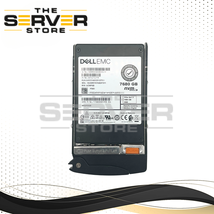 Western Digital (WD) / HGST 7.68TB NVMe U.2 PCIe Gen 3.0 x4 RI SFF 2.5" 15mm SSD Ultrastar DC SN200 Series HUSMR7676BDP3Y1 118000590-04 For Supermicro Server (Supermicro Tray Included)