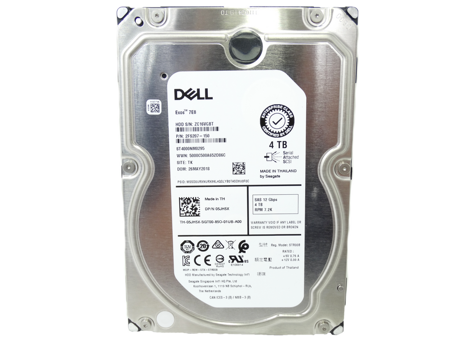 Dell 4TB 7.2K 12GB/s SAS HDD Hard Drive (5JH5X)