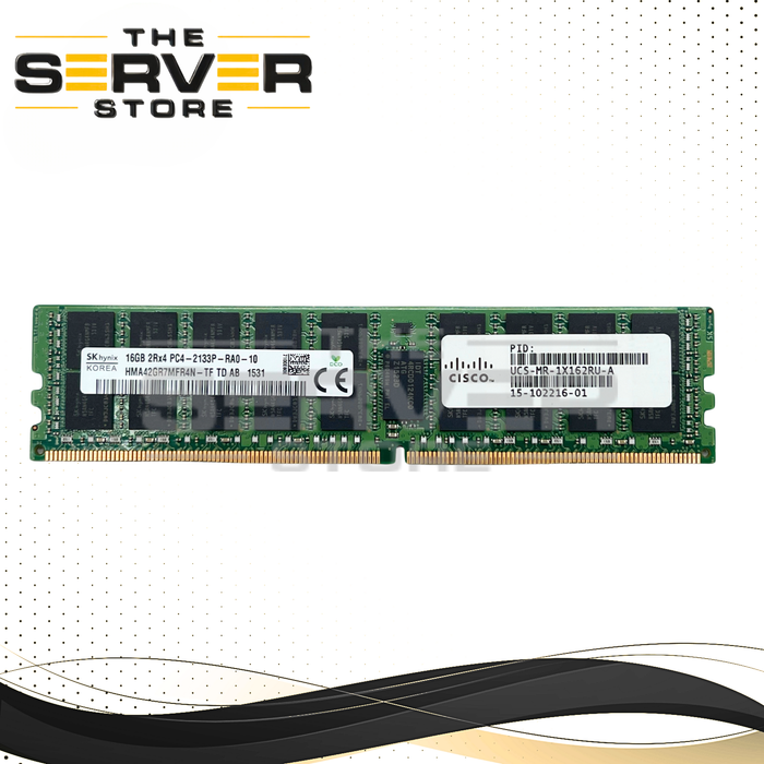 Cisco 16GB 2Rx4 DDR4-2133P PC4-17000 ECC Registered Memory SK Hynix HMA42GR7MFR4N-TF 15-102216-01 UCS-MR-1X162RU-A
