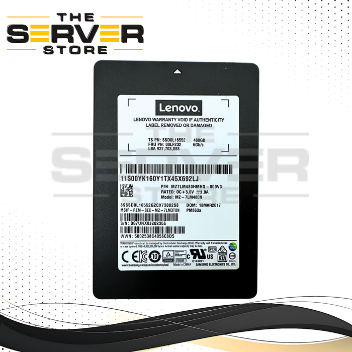 Lenovo 480GB SATA 6G SFF 2.5" SSD PM863 Series 00LF232