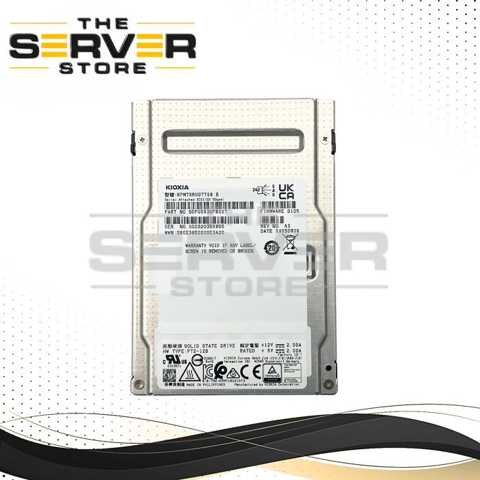 Kioxia 7.68TB SAS 24G RI SFF 2.5" 15mm SIE SSD PM7-R Series KPM7XRUG7T68