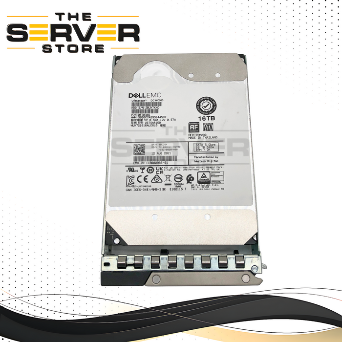 Dell Western Digital Ultrastar DC HC550 16TB 7200RPM SATA 6Gb/s 512e 3.5-inch LFF Enterprise Hard Drive in Hot-Plug Tray. P/N: 8CCGH, 08CCGH.