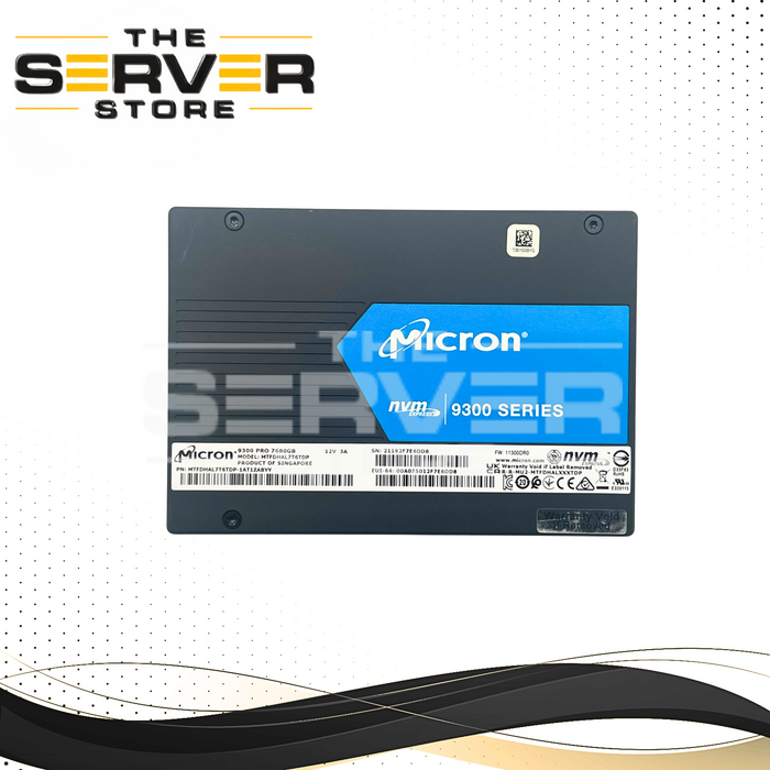 7.68TB NVMe U.2 G3 2.5" SSD for Supermicro 2029xx Servers Micron 9300 Pro MTFDHAL7T6TDP