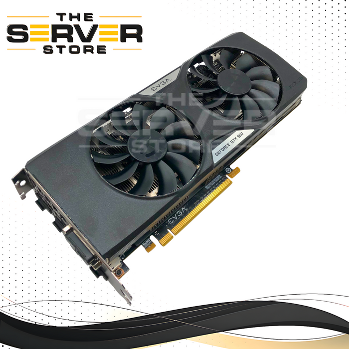 EVGA GeForce GTX 960 2GB GDDR5 SSC (Super SuperClocked) GAMING ACX 2.0+ Video Card. 1x DVI-I, 1x HDMI, 3x DisplayPort. P/N: 843368033583, 02G-P4-2966-B6, 02G-P4-2966-KR.