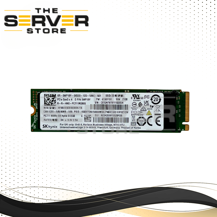 Dell 512GB NVMe 2280 M.2 PCIe Gen 3.0 x4 SSD SK Hynix PC711 Series HFS512GDE9X080N 0WP18Y WP18Y