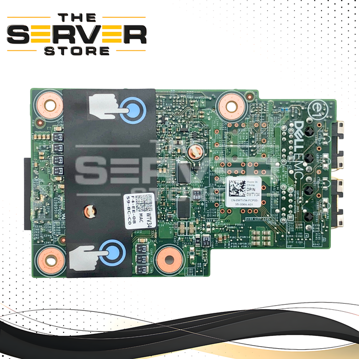 Dell Broadcom 57416 Dual Port 10GbE RJ45 Mezzanine Card, For 14th & 15th Generation PowerEdge Servers. P/N: WTV34, 0WTV34.
