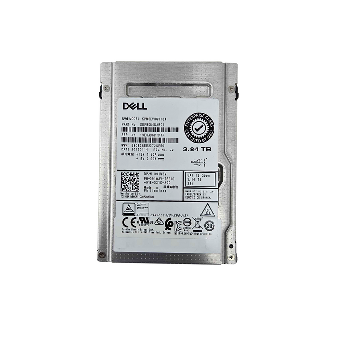 Dell 3.84TB 12Gbps SAS MU TLC 2.5 Enterprise SSD Solid State drive (91W3V)