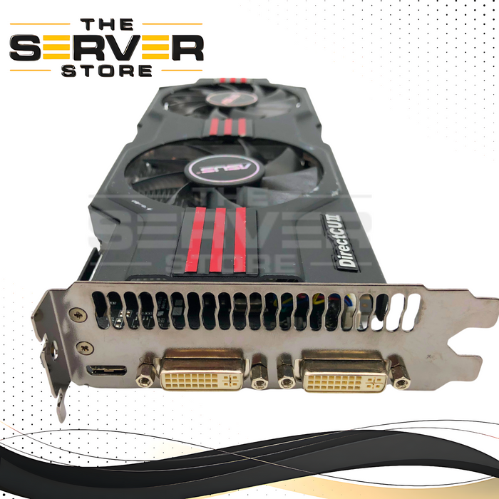 ASUS NVIDIA GeForce GTX 560 Ti 1GB GDDR5 384 Cores DirectCU II Gaming Graphics Card. DVI, Mini HDMI, VGA. PCIe 2.0 x16. P/N: GTX560 TI.