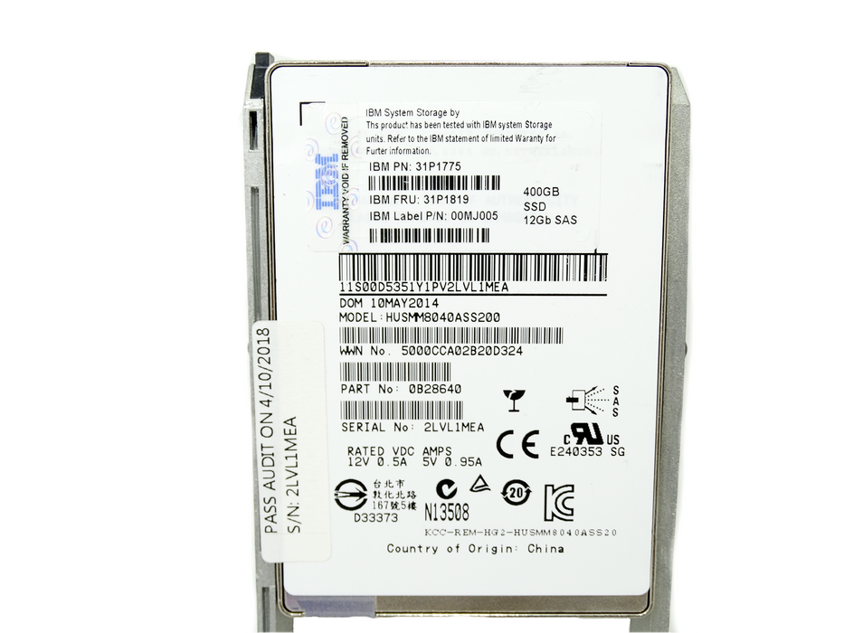 IBM 400Gb 12GB/s SAS 2.5'' SSD Solid State Drive (31P1819)