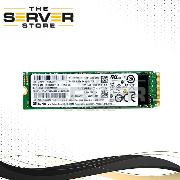 Dell 1TB NVMe 2280 M.2 PCIe G3 x4 SSD SK Hynix PC601 HFS001TD9TNG 0T8TY0 T8TY0