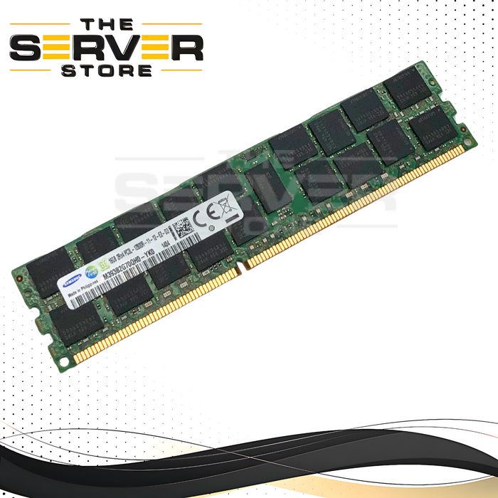 Samsung 16GB 2Rx4 PC3L-12800R (DDR3L-1600) ECC Registered (RDIMM) Low Voltage Server Memory Module. P/N: M393B2G70QH0-YK0.