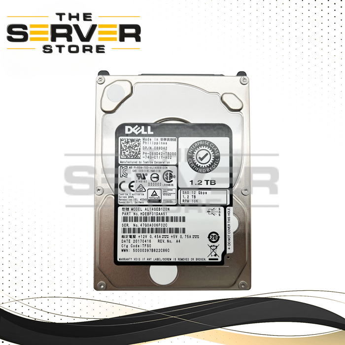Dell Enterprise 1.2TB SAS 10K 12G 2.5'' HDD Toshiba AL14SEB120N