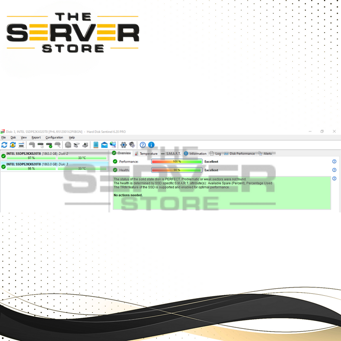 Intel 2TB NVMe x4 U.2 SFF 2.5" SSD DC P4510 Series SSDPE2KX020T8