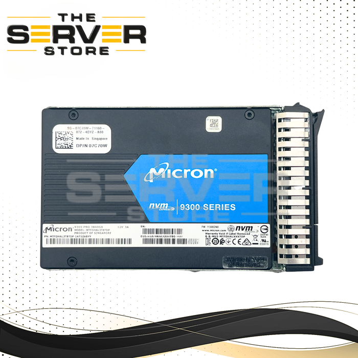 Micron 3.84TB NVMe U.2 PCIe Gen 3.0 x4 SFF 2.5" 15mm SSD 9300 Series MTFDHAL3T8TDP for Lenovo ThinkSystem Server (Lenovo Tray Included)