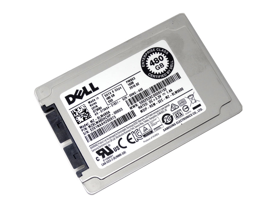 Dell Samsung PM863 480GB SATA 6Gbps 1.8'' SSD (MZ8LM480HCHP)