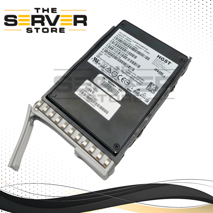 Cisco HGST Ultrastar SN200 3.2TB NVMe PCIe Gen3 x4 U.2 2.5-inch SFF Solid State Drive (SSD) with Cisco Hot-Swap Tray. P/N: UCSC-NVMEHY-H3200.