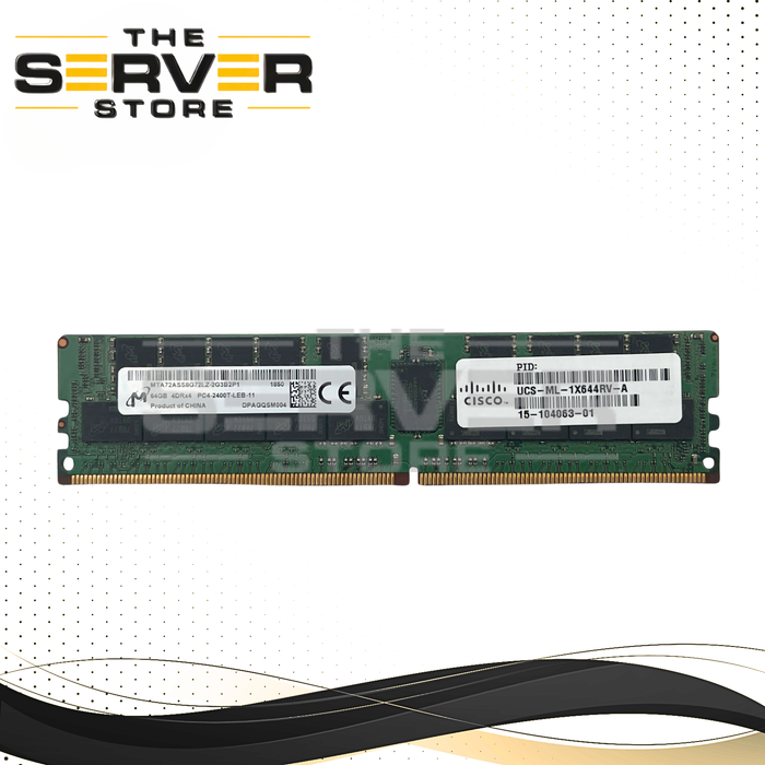 Cisco 64GB 4DRx4 DDR4-2400T-L RAM UCS-ML-1X644RV-A 15-104063-01 MTA72ASS8G72LZ-2G3B2