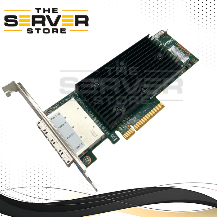 Avago LSI SAS9305-16e 16-Port External 12Gb/s SAS/SATA Host Bus Adapter (HBA) with IT Mode Firmware. PCIe 3.0 x8. P/N: 03-25704-02007.