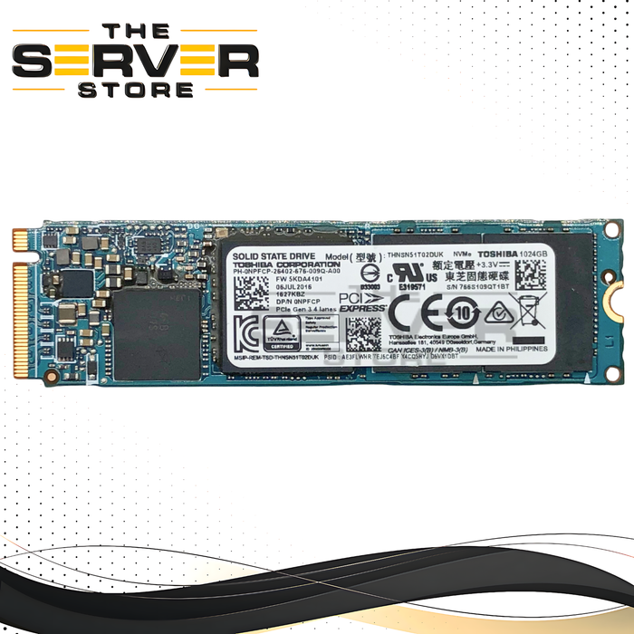 Dell Toshiba XG4 1TB PCIe 3.0 x4 M.2 2280 NVMe Solid State Drive (SSD). P/N: NPFCP, 0NPFCP.